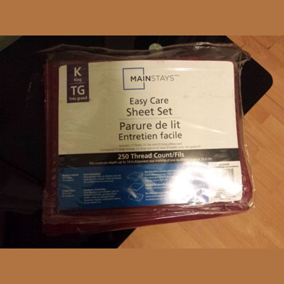 Picture of Mainstays King Size Easy Care Sheet Set FREE